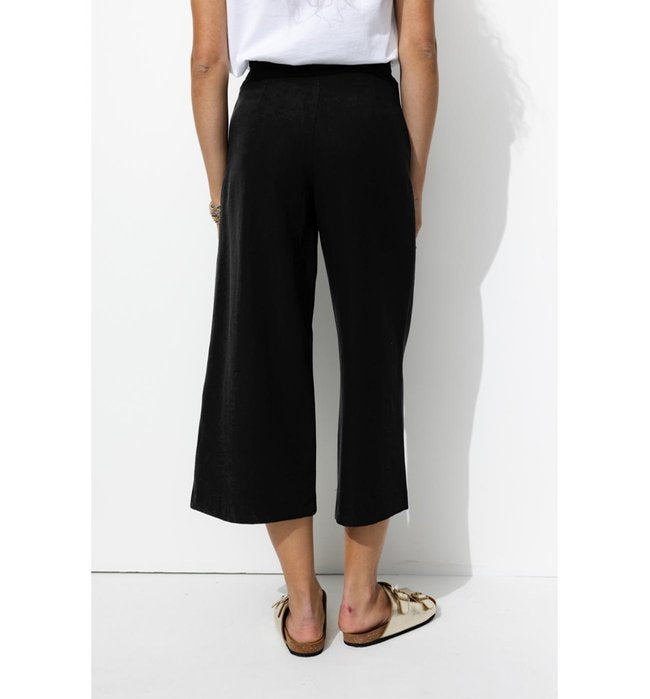 Pantalon Large et Court Femme - Noir Uni Fonce
