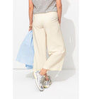 Pantalon Large et Court Femme - Naturel Uni Clair