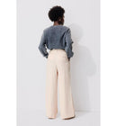 Pantalon de Tailleur Large - Naturel Uni Clair