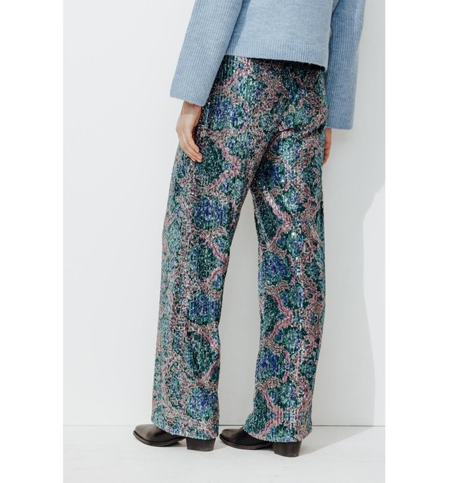 Pantalon Large à Paillettes - Multicolore Imprime