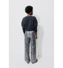 Pantalon Large à Paillettes - Noir Imprime