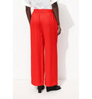 Pantalon Large Taille Haute - Rouge Uni Colore