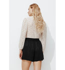 Short Taille Haute Éco-conçu - Noir Uni Fonce