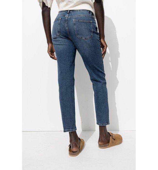 Gaston Jean Slim Cropped Femme - Jeans Uni Fonce