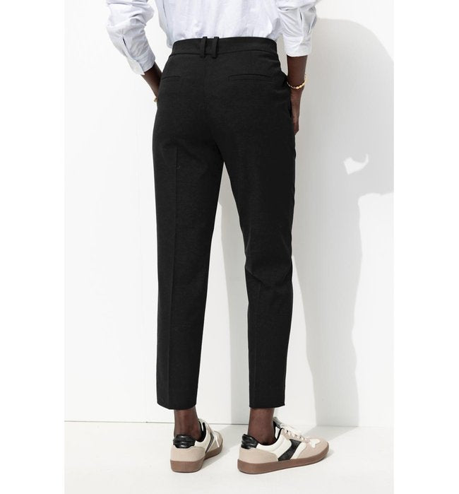 Pantalon Cigarette Uni Femme - Noir Uni Fonce