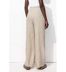 Pantalon Large Taille Haute - Naturel Uni Clair