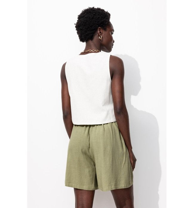 Short Large Femme - Kaki Uni Clair