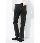 Basile Jean Droit High Rise - Noir Uni Fonce