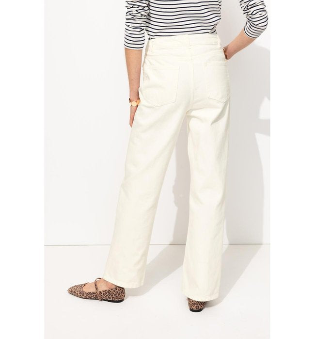 Basile Jean Droit High Rise - Naturel Uni Clair