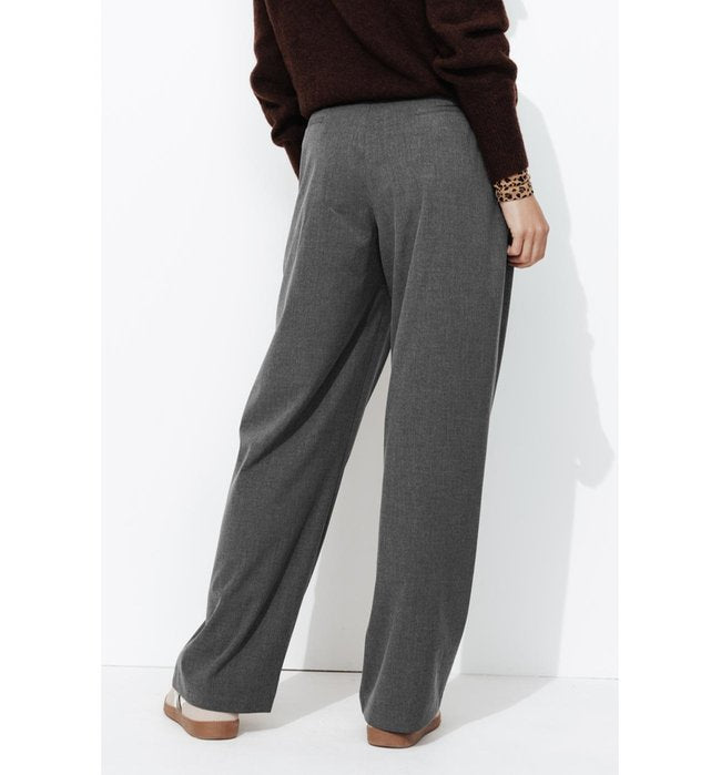 Pantalon Large Cordon Femme - Gris Uni Clair