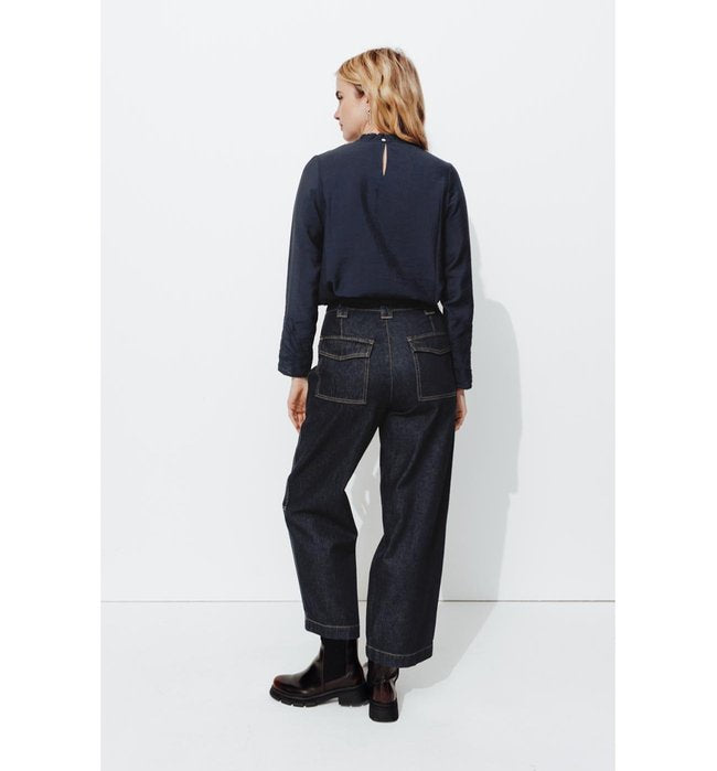 Jean Droit Brut Femme - Jeans Uni Fonce