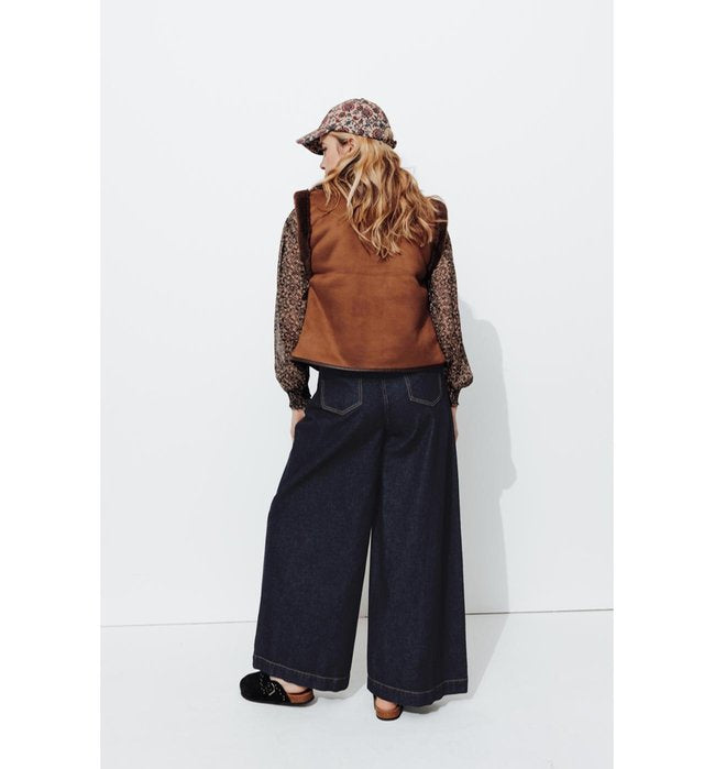 Jean Extra-large Taille Haute - Jeans Uni Fonce