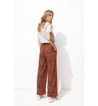 Pantalon Large et Fluide Femme - Marron Imprime