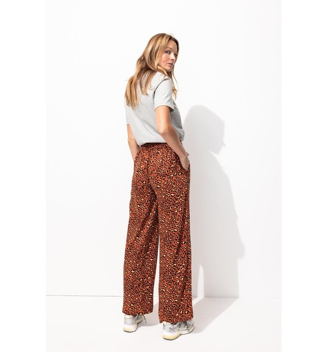 Pantalon Large et Fluide Femme - Marron Imprime
