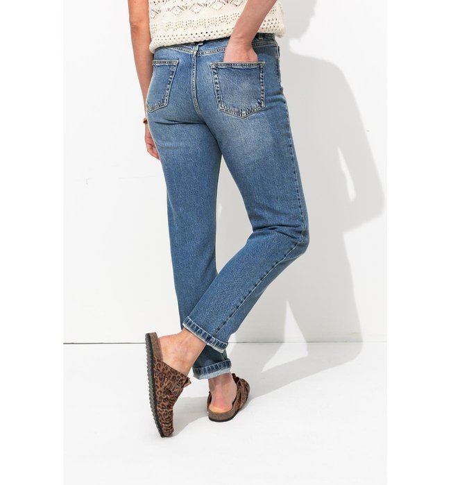 Marcel Jean Mom Taille Haute - Jeans Uni Fonce
