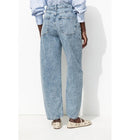 Jean Barrel Taille Haute - Jeans Uni Clair