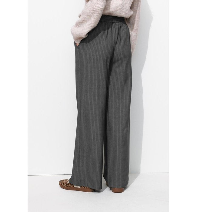 Pantalon Large et Rayé Femme - Gris Raye