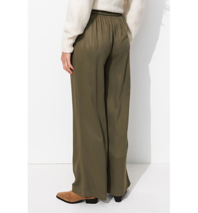 Pantalon Large Version Longue - Kaki Uni Fonce
