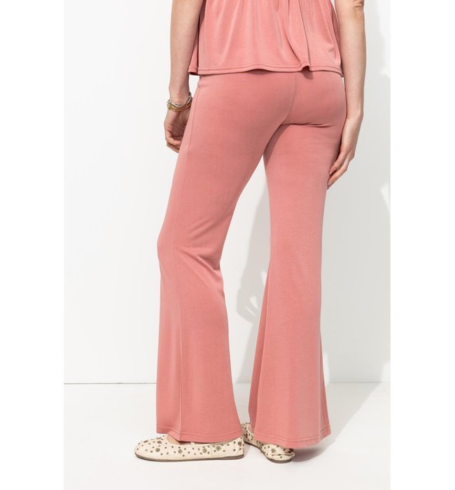 Pantalon en Jersey Fluide - Rose Uni Colore