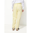 Pantalon à Pinces Taille Haute - Jaune Uni Colore