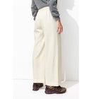Pantalon Large en Lin Mélangé - Naturel Uni Clair