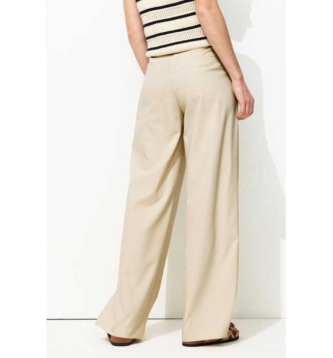 Billy Pantalon Large Femme - Naturel Uni Clair
