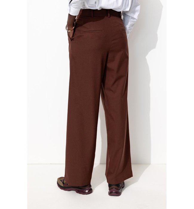 Billy Pantalon Large Femme - Rouge Uni Colore