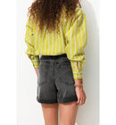 Short en Toile Femme - Jeans Uni Fonce