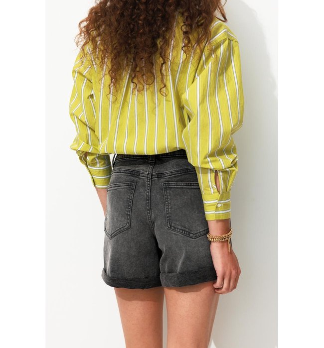 Short en Toile Femme - Jeans Uni Fonce