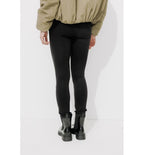 Mujer Invierno Leggings Un Color Negro Oscuro