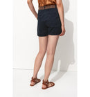 Short à Pinces Ceinturé - Bleu Uni Fonce