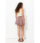 Short en Gaze de Coton Femme - Violet Uni Colore