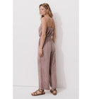 Combipantalon en Gaze de Coton - Violet Uni Colore