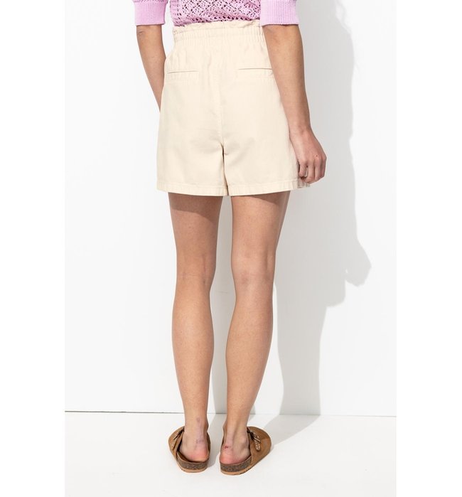 Short en Toile Unie Femme - Naturel Uni Clair