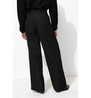 Pantalon Large Taille Haute - Noir Uni Fonce
