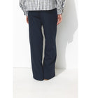 Pantalon Large Taille Haute - Bleu Uni Fonce