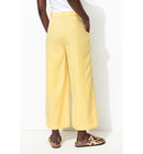 Pantalon Large Taille Haute - Jaune Uni Colore
