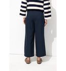 Pantalon Large Cropped - Bleu Uni Fonce