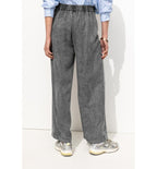 Pantalones anchos de talle alto - Gris oscuro liso