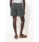 Short en Lyocell Femme - Gris Uni Fonce