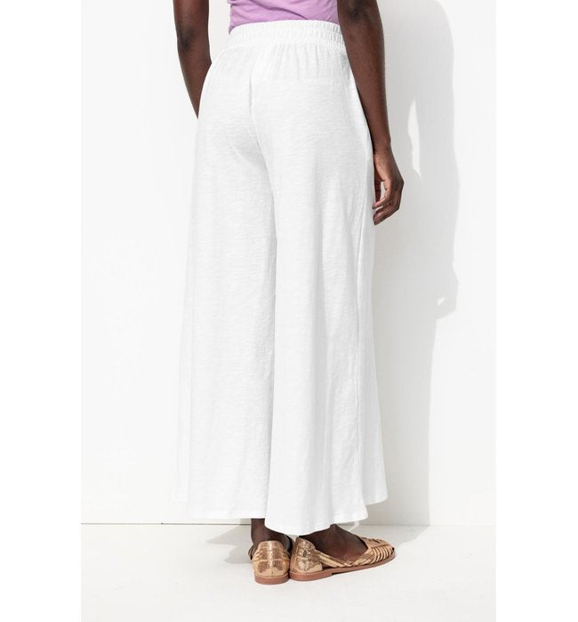 Pantalon Large en Jersey Femme - Blanc Uni Clair