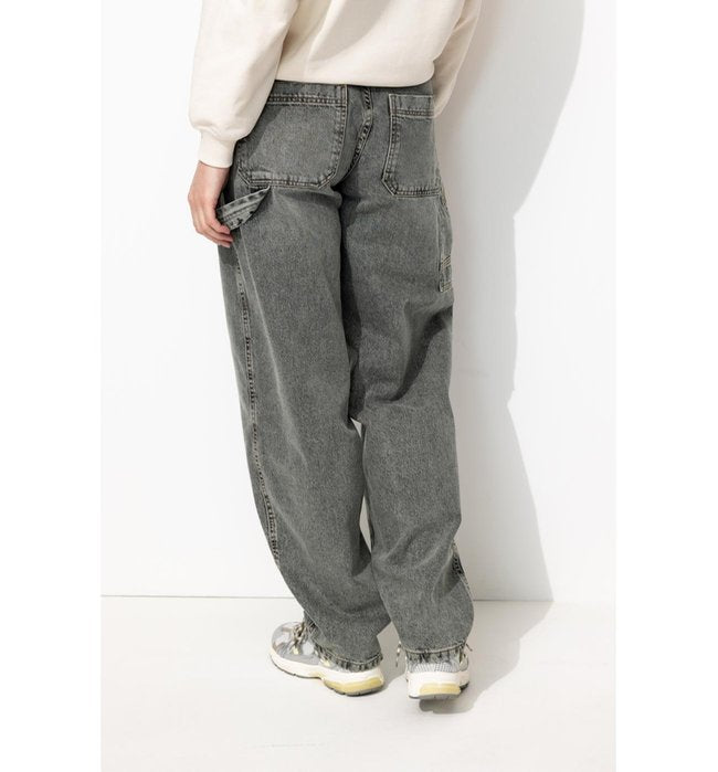 Jean Large Charpentier Femme - Jeans Uni Clair