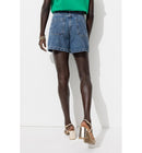 Short en Jean de Couleur Femme - Jeans Uni Fonce