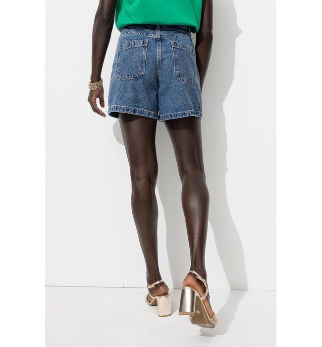 Short en Jean de Couleur Femme - Jeans Uni Fonce