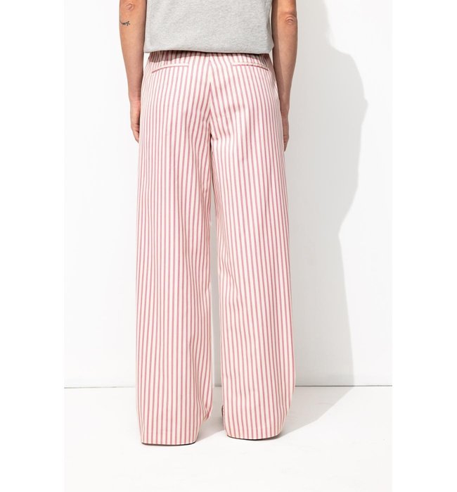 Billy Pantalon Large Rayé - Naturel Raye