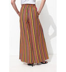 Pantalon Rayé Large et Court - Multicolore Raye
