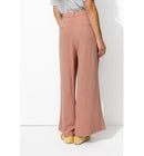 Pantalon Large à Pinces Femme - Rose Uni Colore