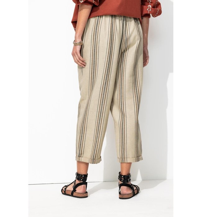 Pantalon Court Rayé Femme - Multicolore Imprime