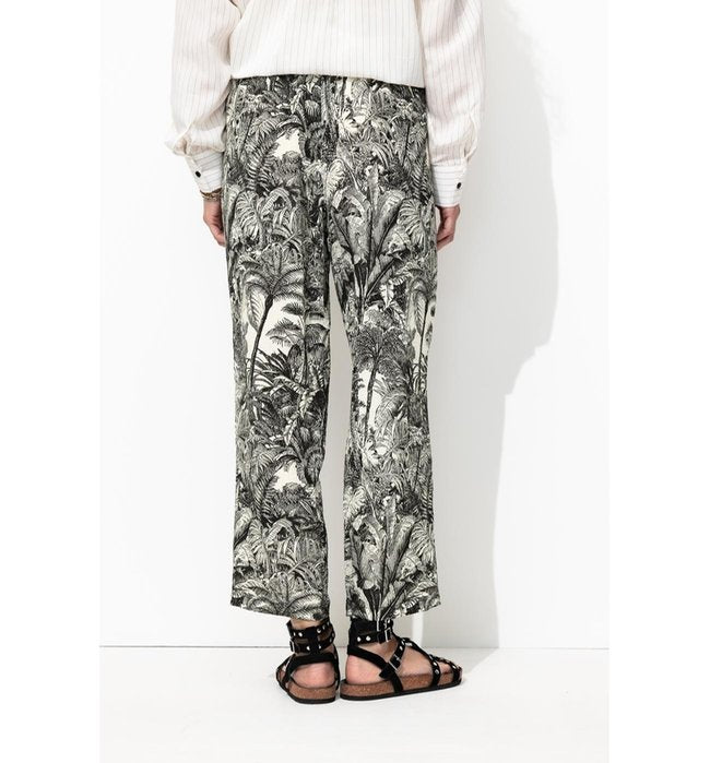 Pantalon Court Imprimé Femme - Noir Imprime