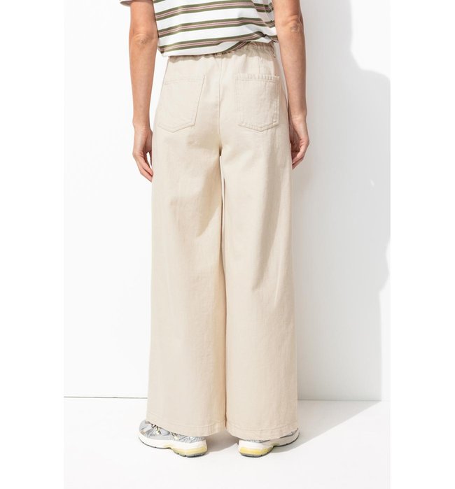 Jean Large Taille Haute Femme - Naturel Uni Clair